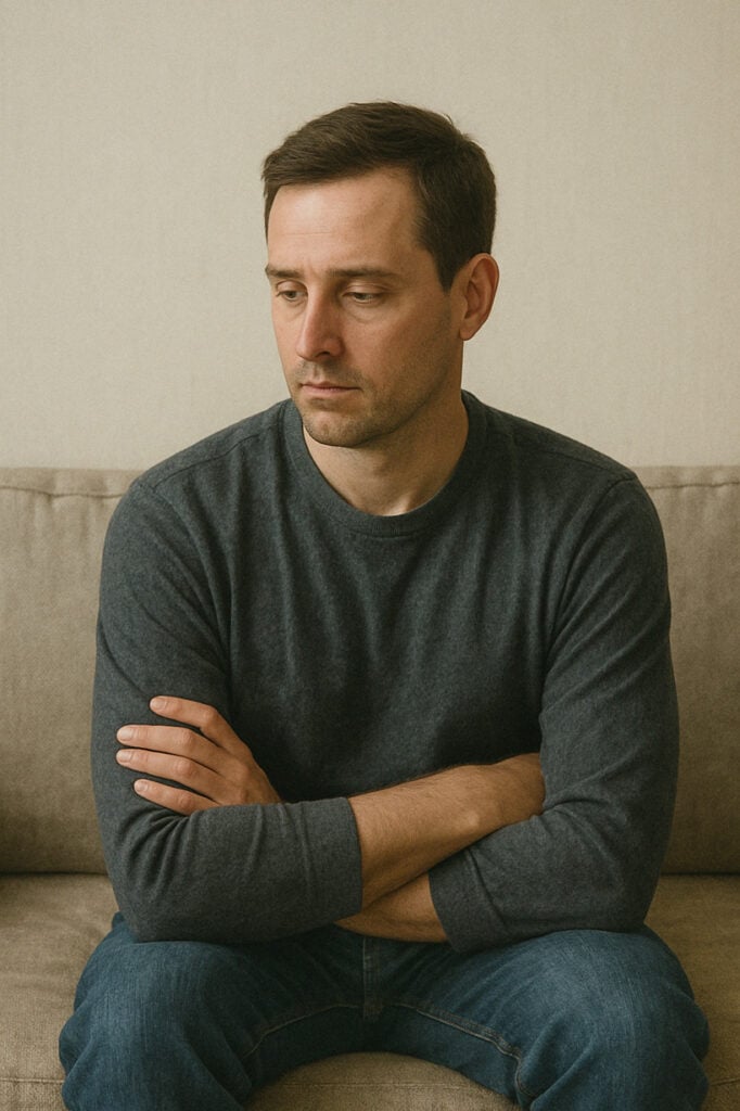 man sitting avoidant attachment style unavailable